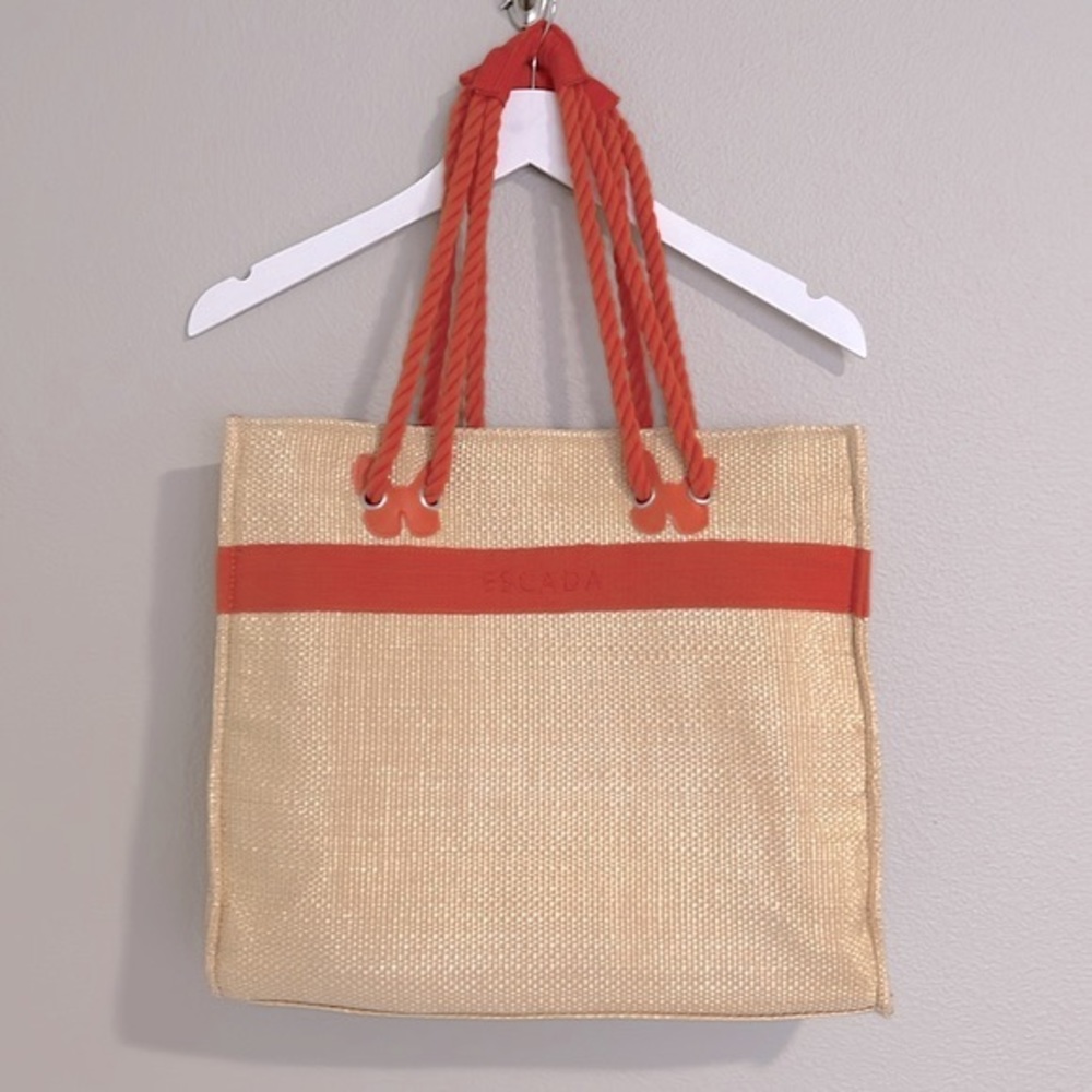 Escada Sunset Heat Straw Market Tote